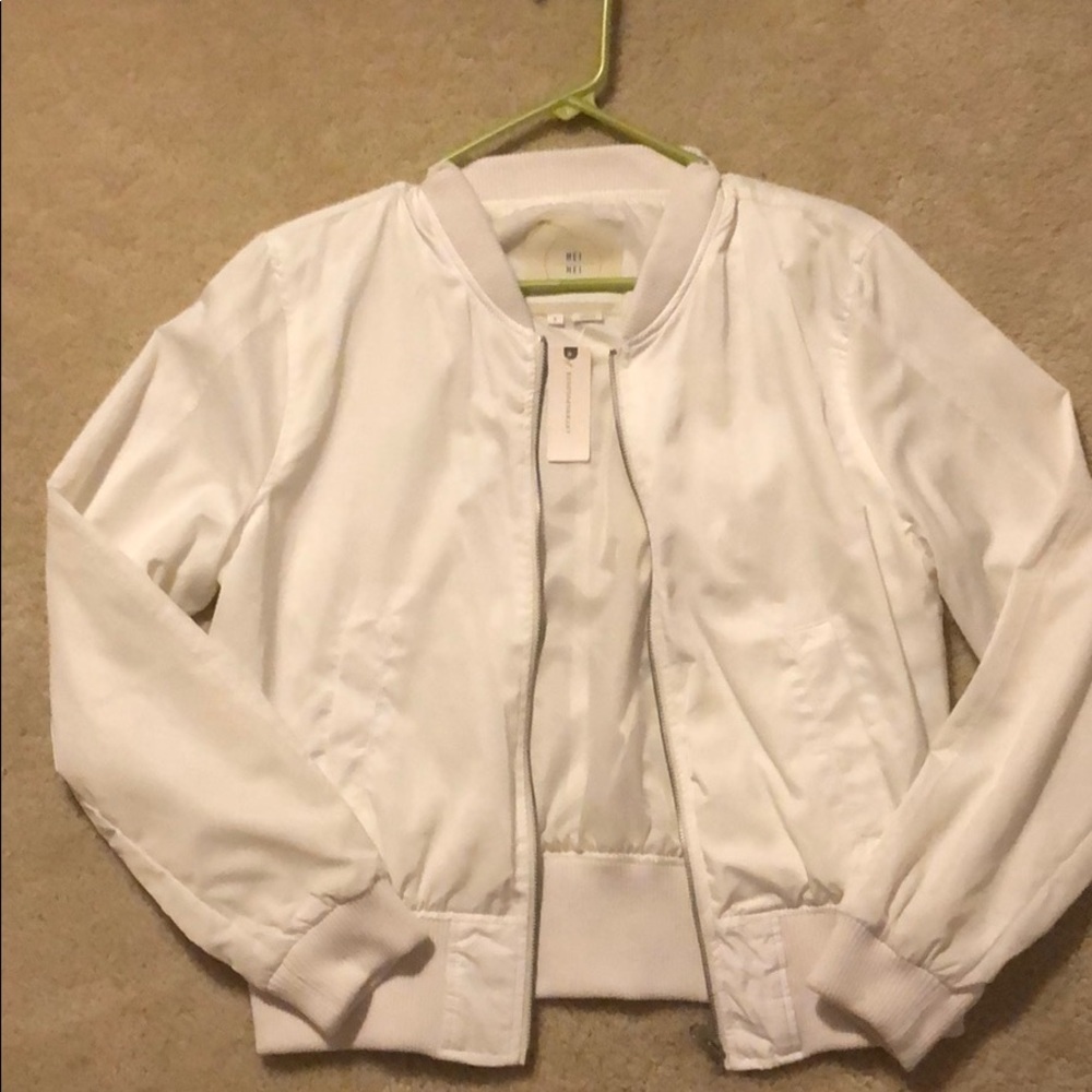 Women’s Anthropologie White Bomber Jacket
